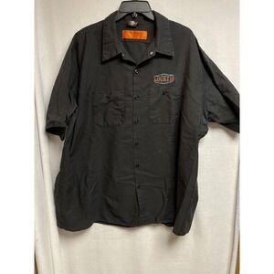 Lucky 13 Shirt Red Kap Button Up Car Girl Bikini Men 3XL‎ Black